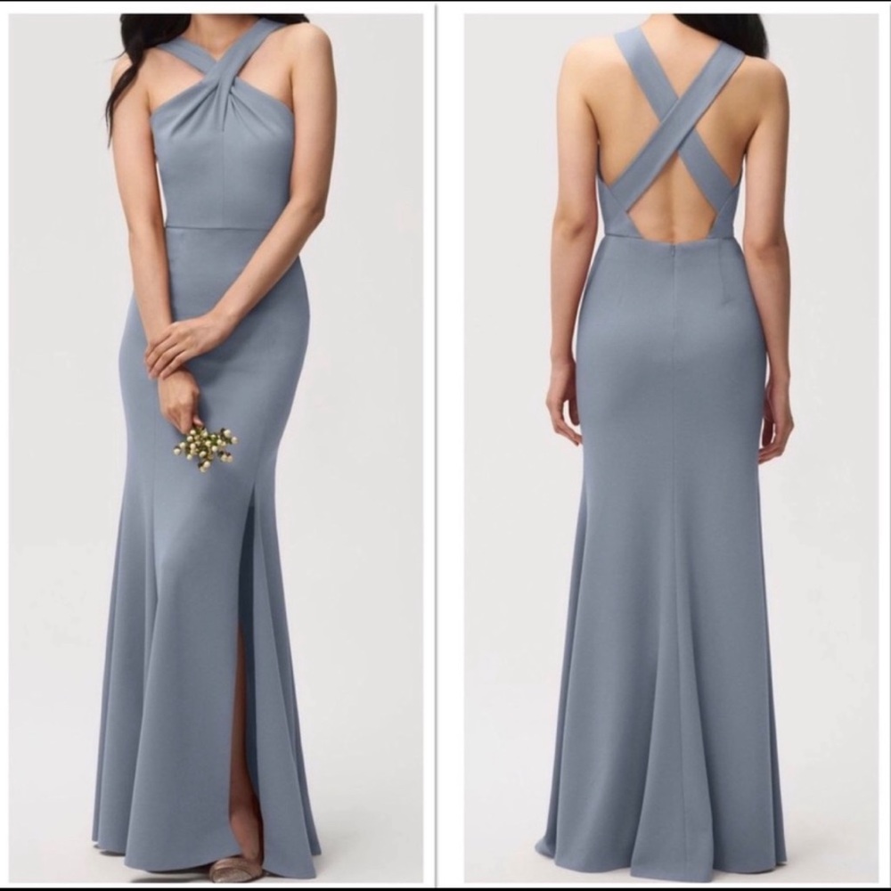 Jenny Yoo Mayan blue Kayleigh dress size 8 with 3 extra inches